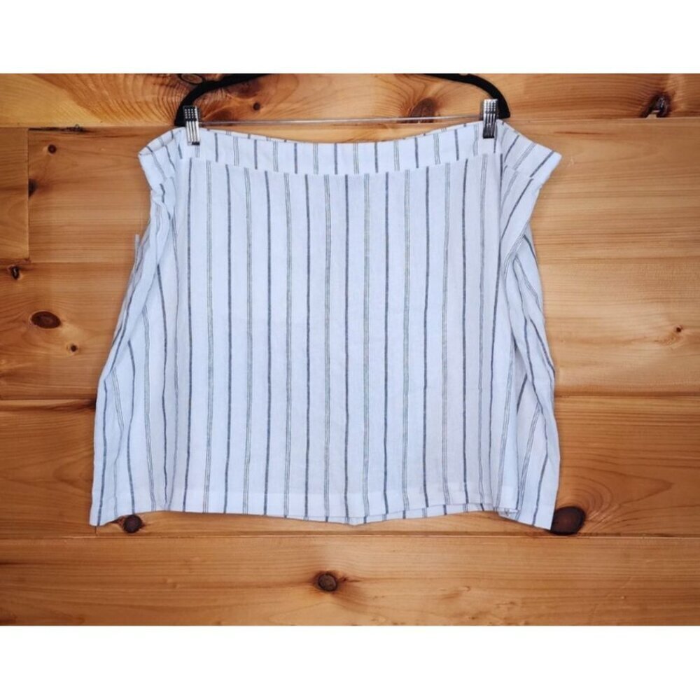Old Navy Plus Size 3X Mini Skirt Linen Blind Skirt Stripped